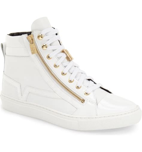 versace high shoes sneakers|Versace zipped high top sneakers.